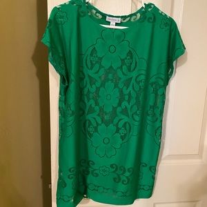 Susan Graver stretch lace tunic top